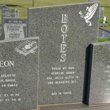 BOTES Leon 1956-1991 &amp; Rina DUFFIELD 1967-1991