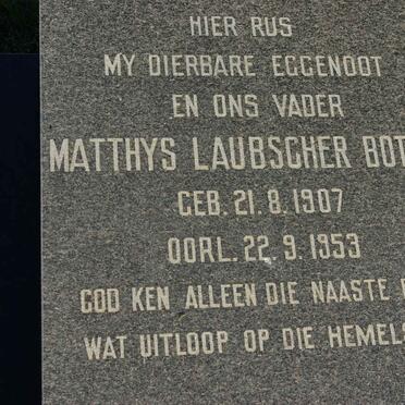 BOTHA Matthys Laubscher 1907-1953
