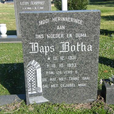 BOTHA Baps 1931-1993