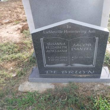 BRUYN Jacob Daniel, de 1942- &amp; Susanna Elizabeth Adriaana 1949-2011
