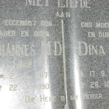 BEER Johannes M.D., de 1917-1990 &amp; Dina M. 191?-2002