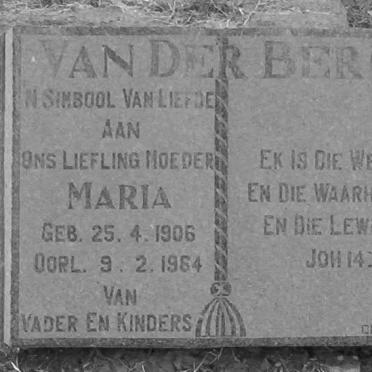 BERG Maria, van der 1906-1964