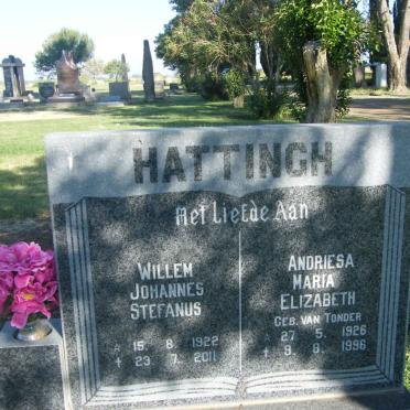 HATTINGH Willem Johannes Stefanus 1922-2011 &amp; Andriesa Maria Elizabeth VAN TONDER 1926-1996