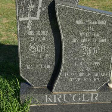 KRUGER Koot 1930-1995 &amp; Sarie 1931-