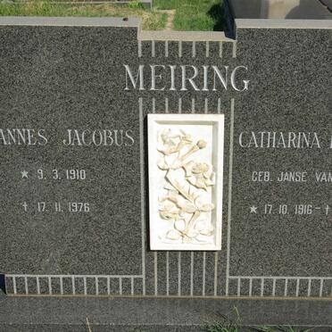 MEIRING Johannes Jacobus 1910-1976 &amp; Catharina Fredrika JANSE VAN RENSBURG 1916-1989