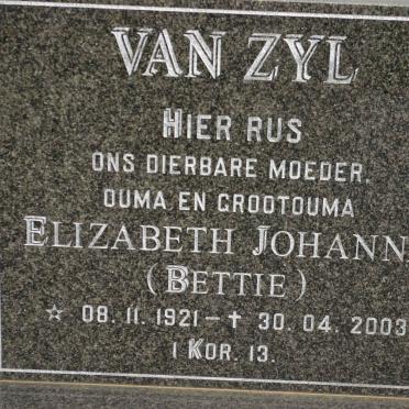 ZYL Elizabeth Johanna, van 1921-2003