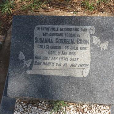 BRINK Susanna Cornelia nee CLAASSEN 1908-1965