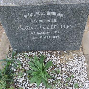 DIEDERICKS Jacoba J.G. nee SWANEPOEL 1850-1934