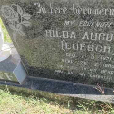 ELOFF Hilda Auguste nee LOESCH 1921-1985