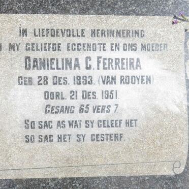 FERREIRA Danielina C. nee VAN ROOYEN 1893-1951