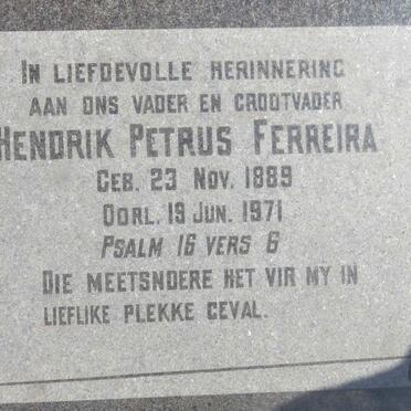 FERREIRA Hendrik Petrus 1889-1971