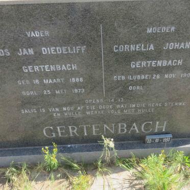 GERTENBACH Jan Diedeliff 1888-1973 &amp; Cornelia Johanna LUBBE 1902-1992