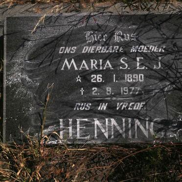 HENNING Maria S.E.J. 1890-1977