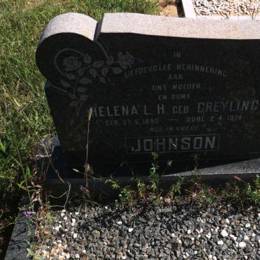 JOHNSON Helena L.H. nee GREYLING 1892-1974