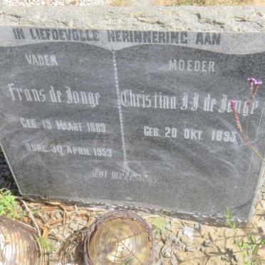 JONGE Frans, de 1889-1953 &amp; Christina J.J. 1895-