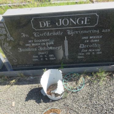 JONGE Jacobus Johannes, de 1915-1984 &amp; Dorothy NEWTON 1914-