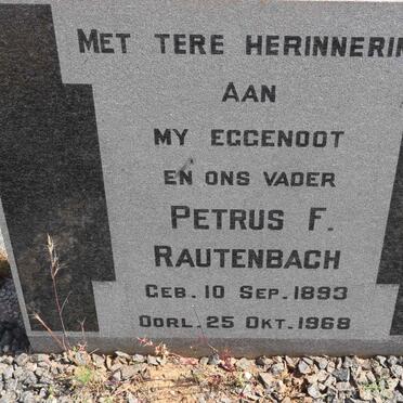 RAUTENBACH Petrus F. 1893-1968