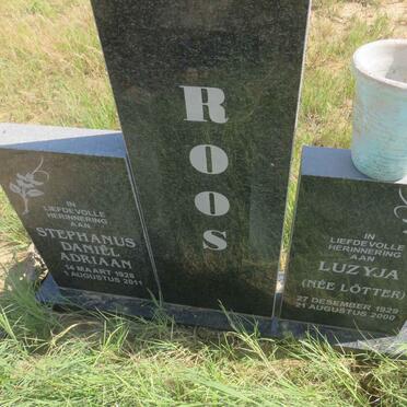 ROOS Stephanus Daniel Adriaan 1928-2011 &amp; Luzyja LÖTTER 1929-2000