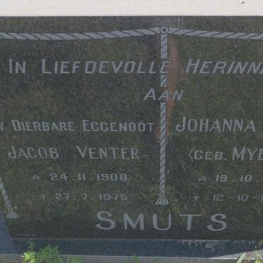 SMUTS Jacob Venter 1908-1975 &amp; Johanna Jacoba MYBURGH 1904-1987