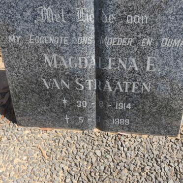 STRAATEN Magdalena E., van 1914-1989