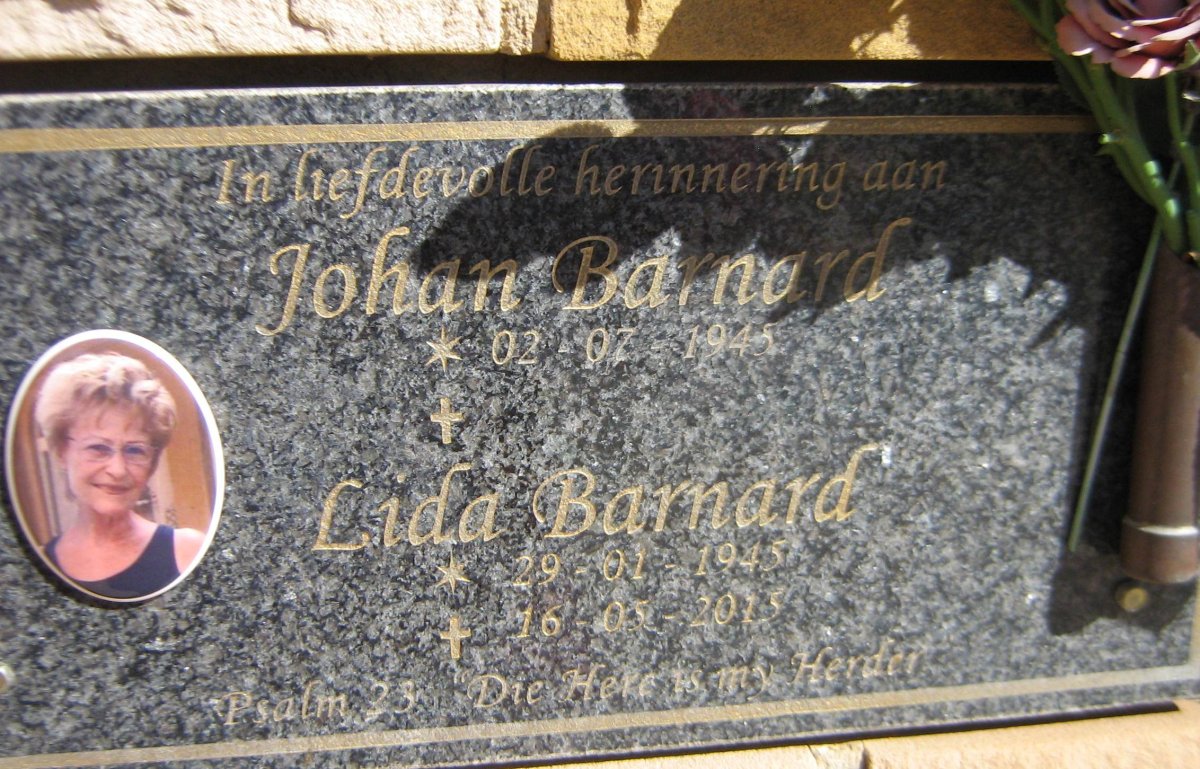 BARNARD Johan 1945- &amp; Lida 1945-2015