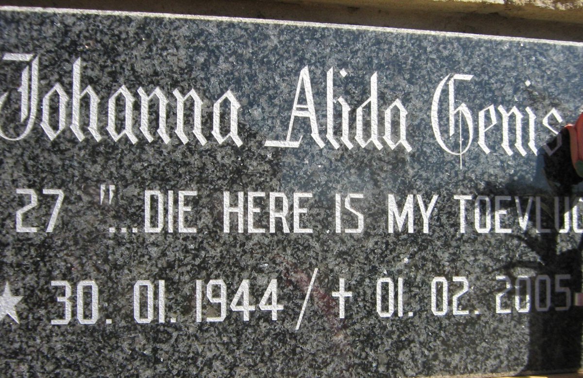 GENIS Johanna Alida 1944-2005