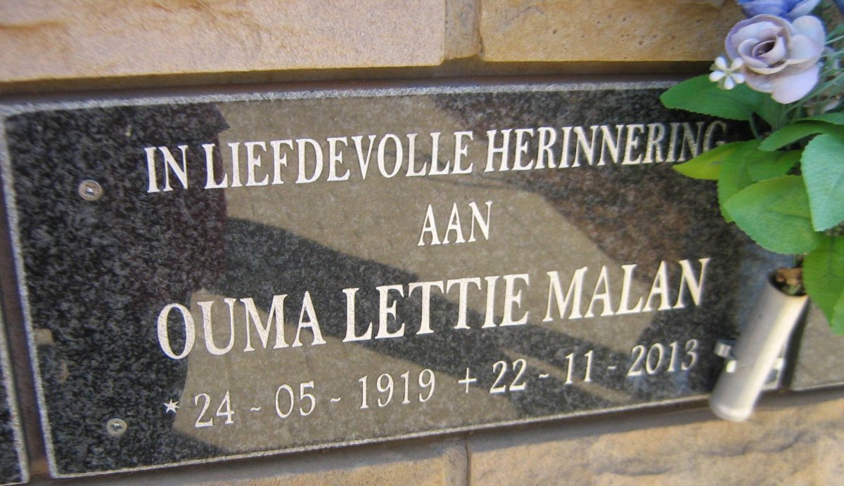 MALAN Lettie 1919-2013