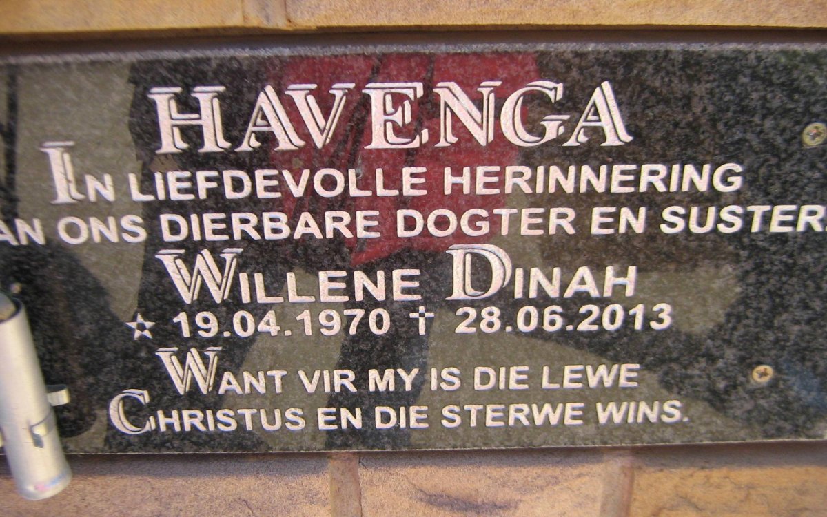 HAVENGA Willene Dinah 1970-2013