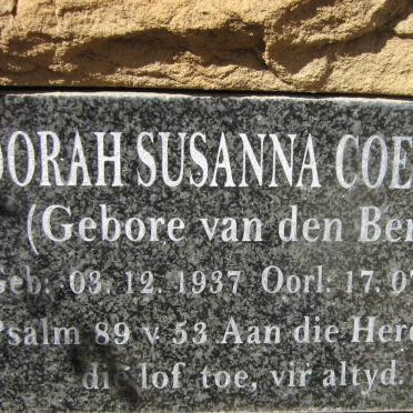 COETZEE Dorah Susanna nee VAN DEN BERG 1937-2016