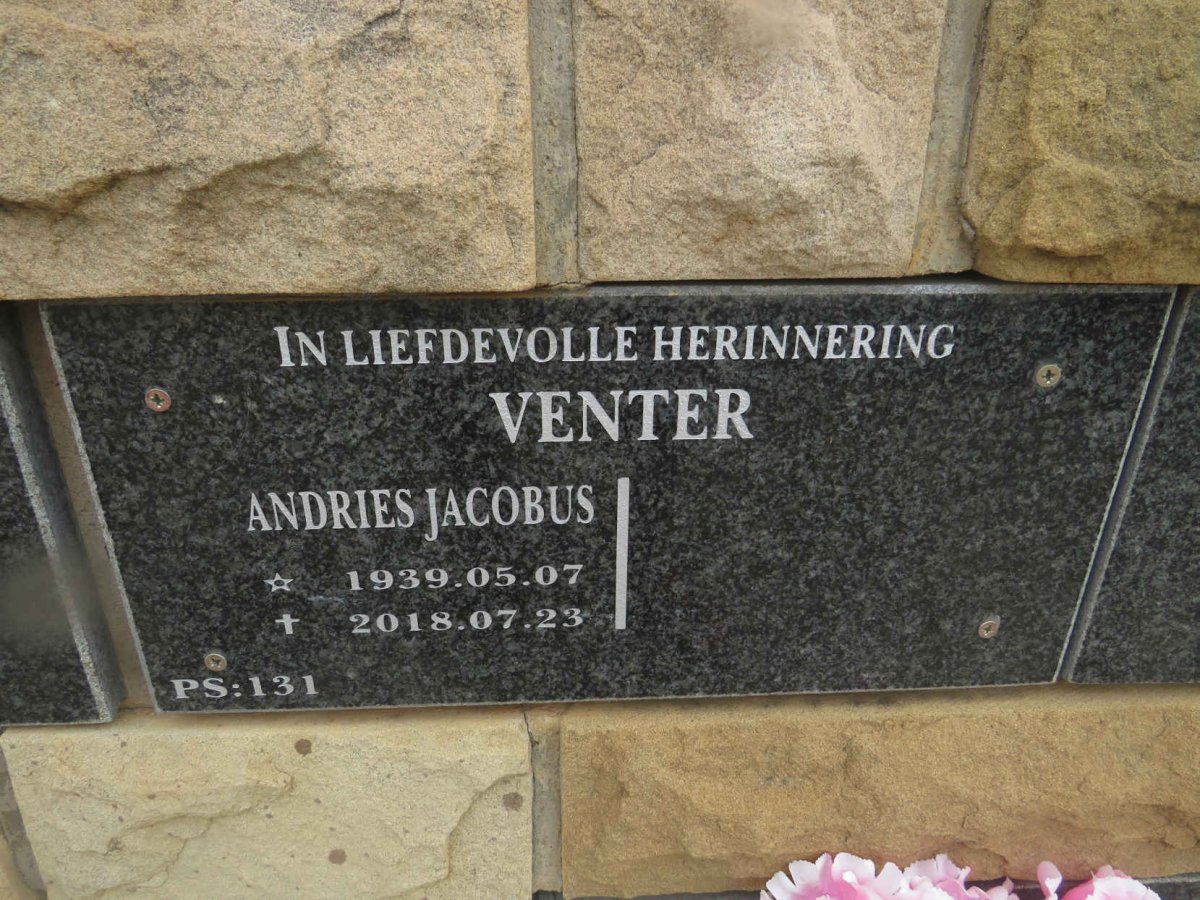 VENTER Andries Jacobus 1939-2018