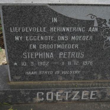 COETZEE Stephina Petrus 1902-1976