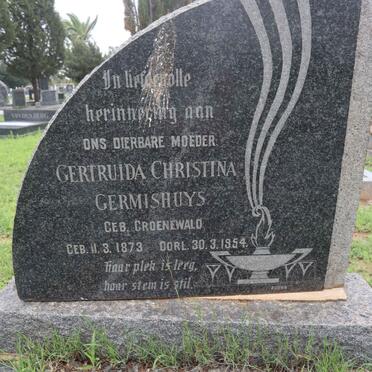 GERMISHUYS Gertruida Christina nee GROENEWALD 1873-1954