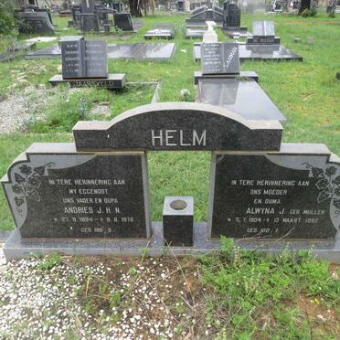 HELM Andries J.H.N. 1894-1978 &amp; Alwyna J. MULLER 1904-1982