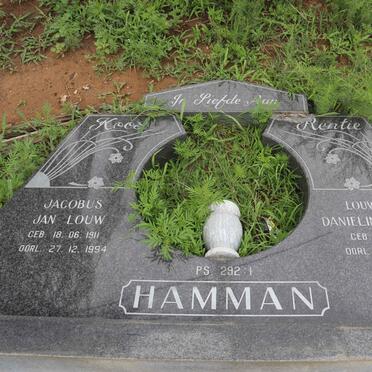 HAMMAN Jan Jacobus Louw 1914-1994 &amp; Louwrentia Danielina V.D WALT 1912-1997