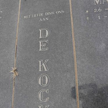 KOCK Danie, de 1925-1993 &amp; Marie 1923-2006