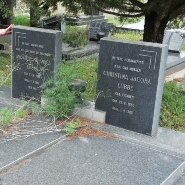 LUBBE Andries Johannes 1890-1961 &amp; Christina Jacoba VILJOEN 1890-1966