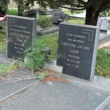 LUBBE Andries Johannes 1890-1961 &amp; Christina Jacoba VILJOEN 1890-1966