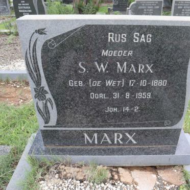 MARX S.W. nee DE WET 1880-1959