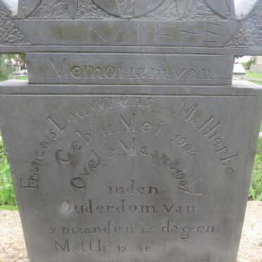 MALHERBE Francois Louwrens 1906-1907