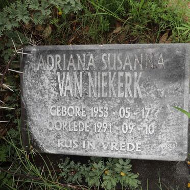 NIEKERK Adriana Susanna, van 1953-1991