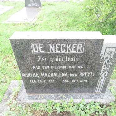 NECKER Martha Magdalena, de nee BREYL 1892-1973