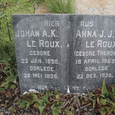 ROUX Johan A.K., le 1856-1936 &amp; Anna J.J. THERON 1869-1938