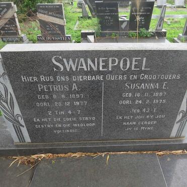 SWANEPOEL Petrus A. 1897-1977 &amp; Susanna E. 1897-1975