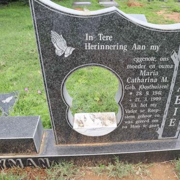 SNYMAN Philip Martinus 1940- &amp; OOSTHUIZEN Maria Catharina M. 1941-1999