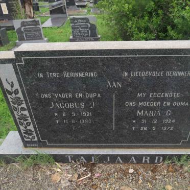 TALJAARD Jacobus J. 1921-1980 &amp; Maria G. 1924-1972