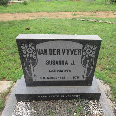 VYVER Susanna J., van der nee VAN WYK 1900-1975