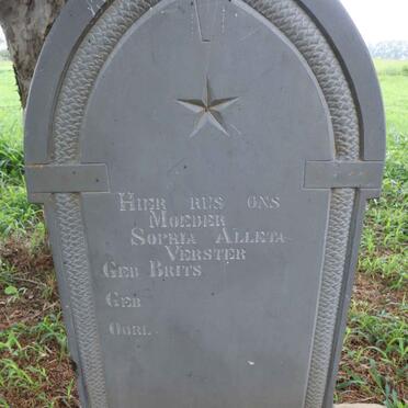 VERSTER Sophia Alleta nee BRITS ?-?