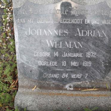 WELMAN Johannes Adrian 1872-1919
