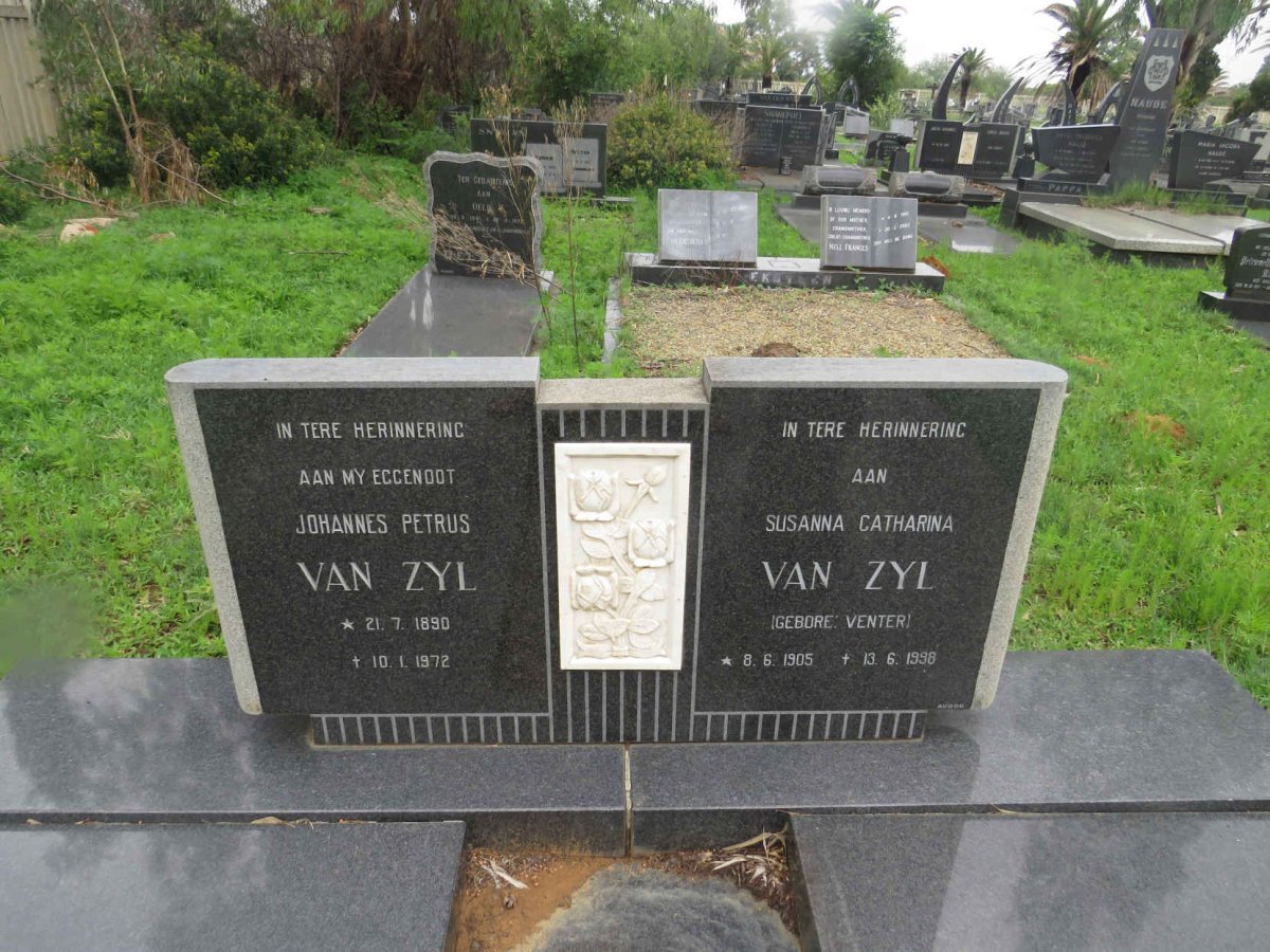 ZYL Johannes Petrus, van 1890-1972 &amp; Susanna Catharina VENTER 1905-1998