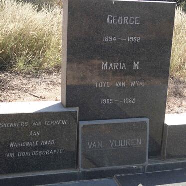 VUUREN George, van 1894-1982 &amp; Maria M. TOYE VAN WYK 1905-1984